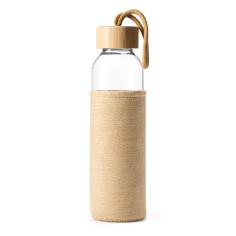 Bidón de cristal con una original funda de yute simulado 2