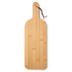 Tabla de cortar de bambú con mango para fácil manejo y cuerda para colgar, perfecta para el uso diario. 2