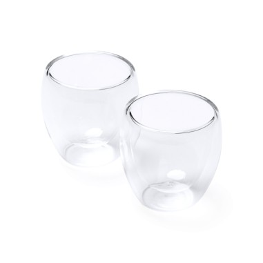 Set de 2 vasos cristal borosilicato para café