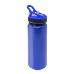 Bidón de aluminio con cuerpo en acabado sólido. Capacidad 680 ml. Tapón con una cómoda boquilla retráctil y asa para 2