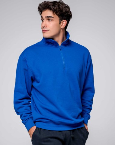 Sweatshirt com meio fecho