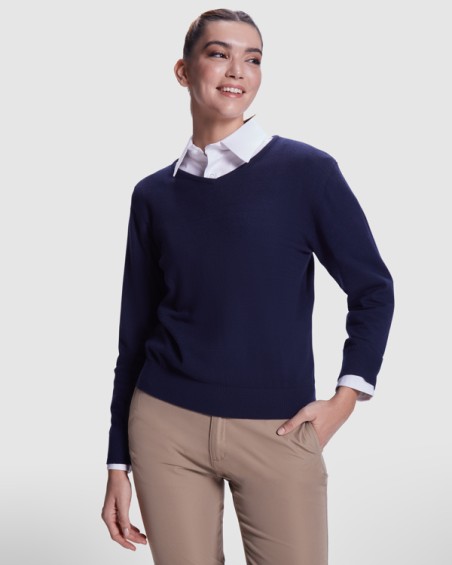 Jersey de mujer con escote de pico